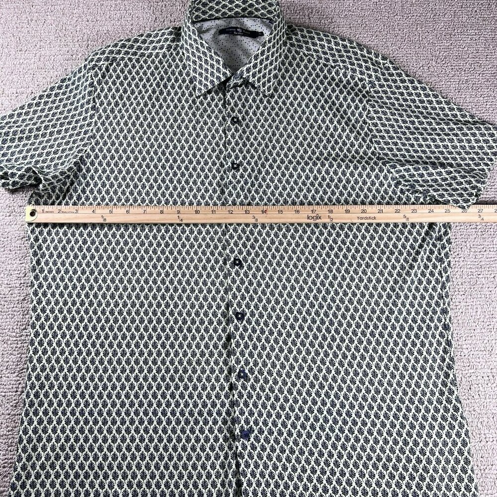 Stone Rose Tree Pattern Button Up Short Sleeve Sh… - image 5